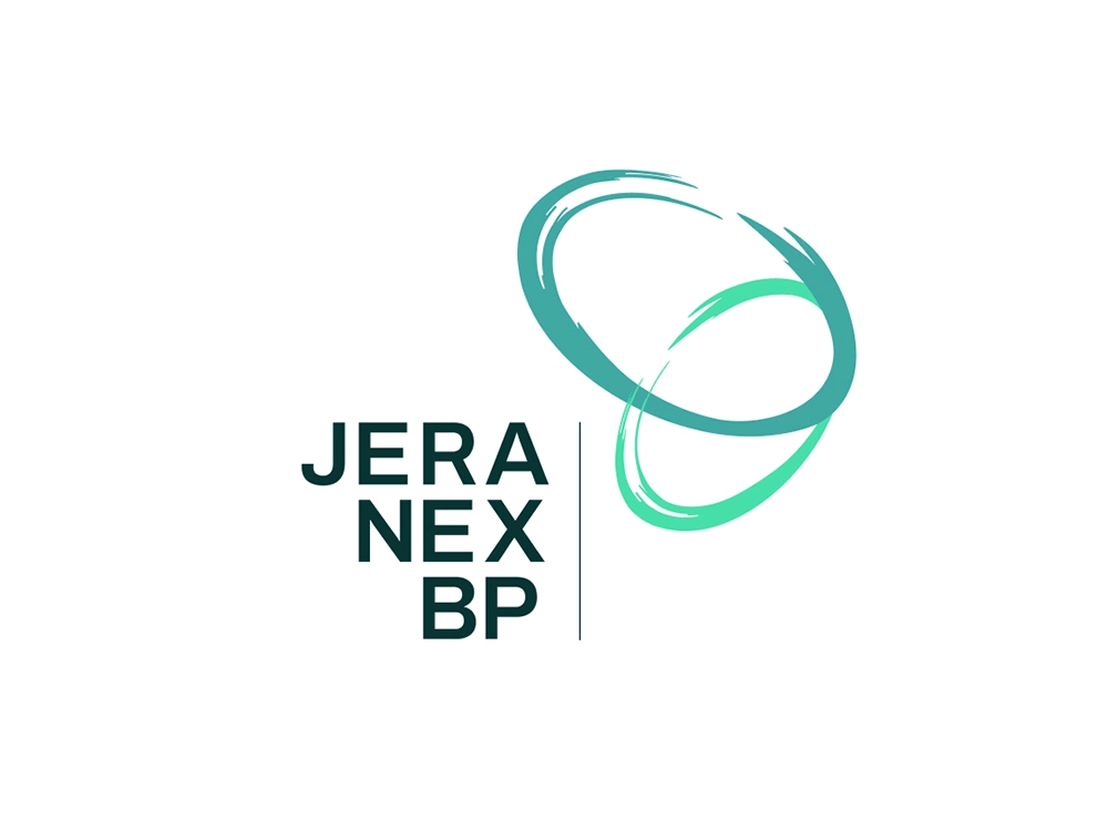 JERA NEX BP logo with stylized overlapping teal and green rings